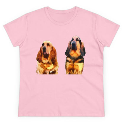 Bloodhounds 'Bear & Bubba' Women's Midweight Cotton Tee (Color: Light Pink)