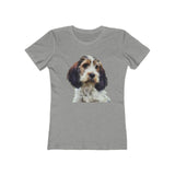 Petit Basset Griffon Vendeen Women's Slim FIt Ringspun Cotton T-Shirt (Colors: Heather Grey)
