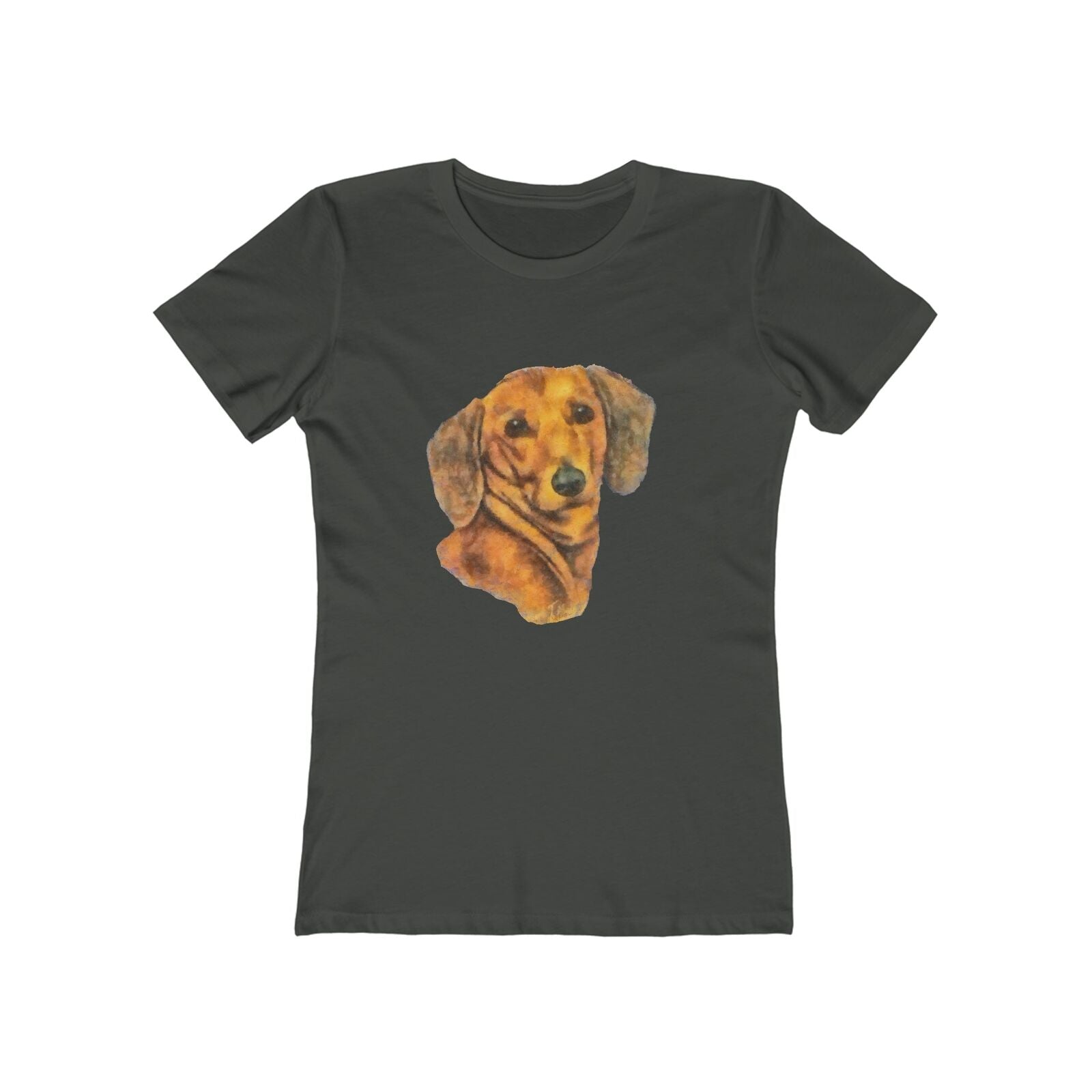Dachshund 'Doxie #1'  Women's Slim Fit Ringspun Cotton T-Shirt (Colors: Solid Heavy Metal)