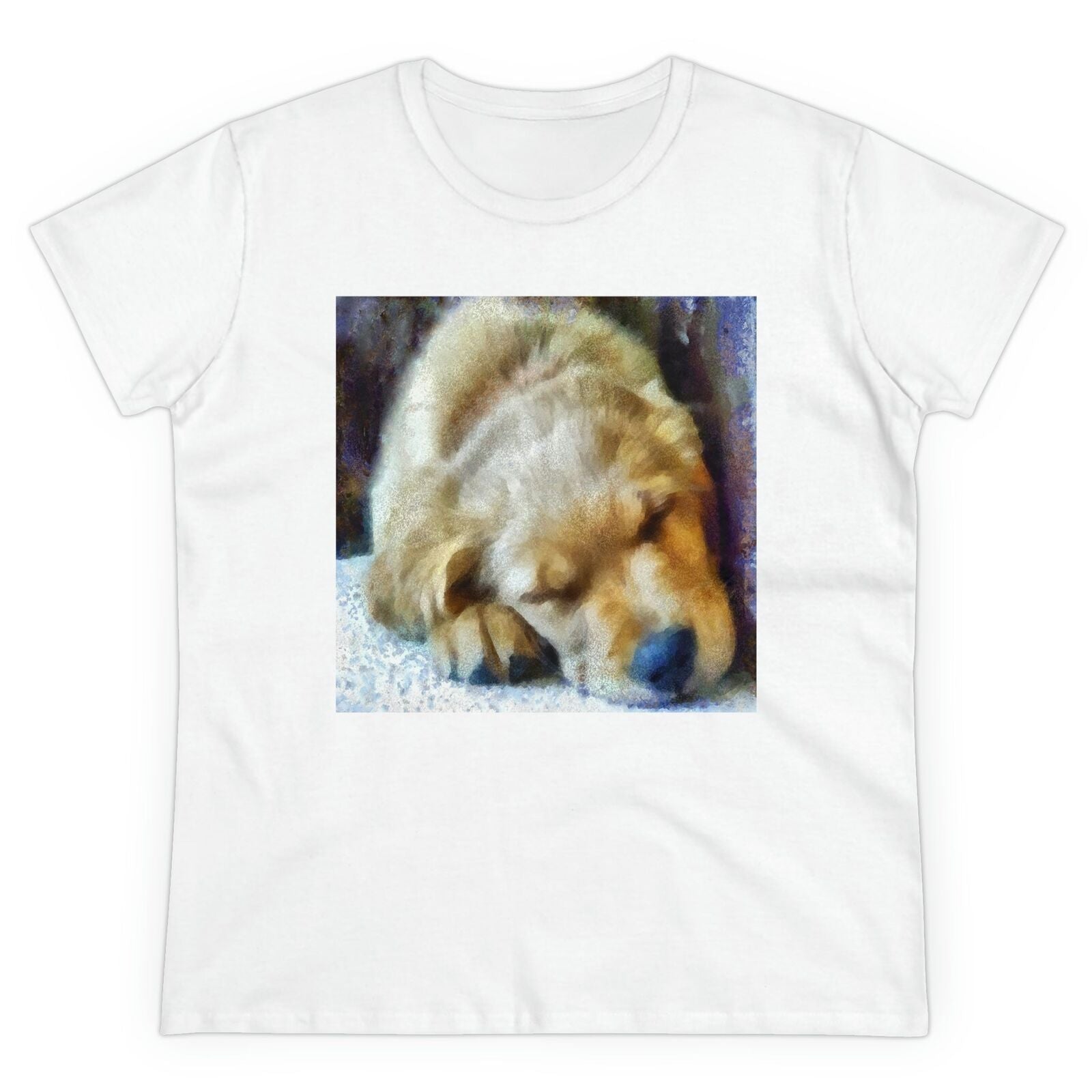 Golden Retriever 'Zucko' Women's Midweight Cotton Tee (Color: White)