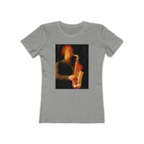The Saxophonist - Women's Slim Fit Ringspun Cotton T-Shirt (Colors: Heather Grey)