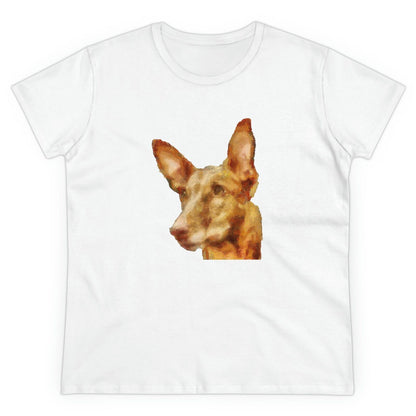 Pharoh Hound Women's Midweight Cotton Tee (Color: White)