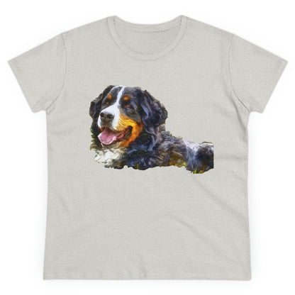 Bernese Mountain Dog Women's Midweight Cotton Tee (Color: Ash)