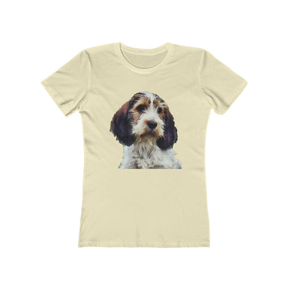 Petit Basset Griffon Vendeen Women's Slim FIt Ringspun Cotton T-Shirt (Colors: Solid Natural)