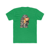 Gordon Setter 'Angus' Men's Fitted Cotton Crew Tee (Color: Solid Kelly Green)