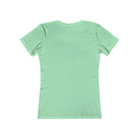 Pomeranian 'Snowball' Women's Slim Fit Ringspun Cotton T-Shirt (Colors: Solid Mint)