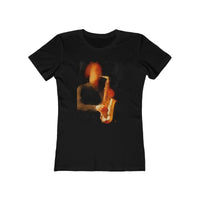 The Saxophonist - Women's Slim Fit Ringspun Cotton T-Shirt (Colors: Solid Black)