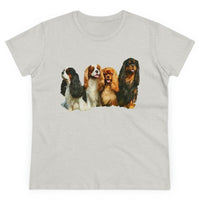 King Charles Spaniels 'Cavalier Club' Women's Midweight Cotton Tee (Color: Ash)