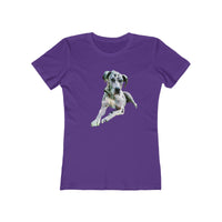 Harlequin Great Dane 'Leonid'  Women's Slim Fit Ringspun Cotton T-Shir (Colors: Solid Purple Rush)