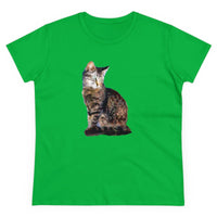 Cats of Greece 'Teris from Tinos' Women's Midweight Cotton Tee (Color: Irish Green)