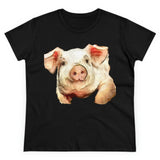 Pig 'Petunia' Women's Midweight Cotton Tee (Color: Black)
