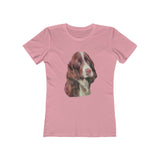 English Springer Spaniel - Women's Slim Fit Ringspun Cotton T-Shirt (Colors: Solid Light Pink)