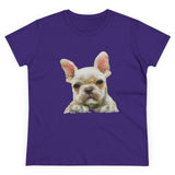 French Bulldog 'Bouvier' Women's Midweight Cotton Tee (Color: Purple)