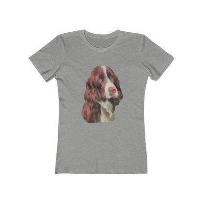 English Springer Spaniel - Women's Slim Fit Ringspun Cotton T-Shirt (Colors: Heather Grey)