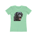 Labrador Retriever 'Rizzo' Women's Slim Fit Ringspun Cotton T-Shirt (Colors: Solid Mint)