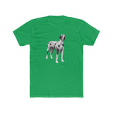 Great Dane 'Zeus' Men's Fitted Cotton Crew Tee (Color: Solid Kelly Green)