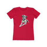 Harlequin Great Dane 'Leonid'  Women's Slim Fit Ringspun Cotton T-Shir (Colors: Solid Red)
