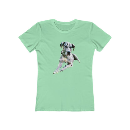 Harlequin Great Dane 'Leonid'  Women's Slim Fit Ringspun Cotton T-Shir (Colors: Solid Mint)