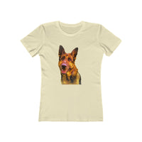 German Shepherd 'Bayli' - Women's Slim Fit Ringspun Cotton T-Shirt (Colors: Solid Natural)