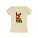 German Shepherd 'Bayli' - Women's Slim Fit Ringspun Cotton T-Shirt (Colors: Solid Natural)