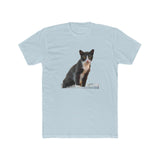 Cat from Hydra - Men's FItted Cotton Crew Tee (Color: Solid Light Blue)