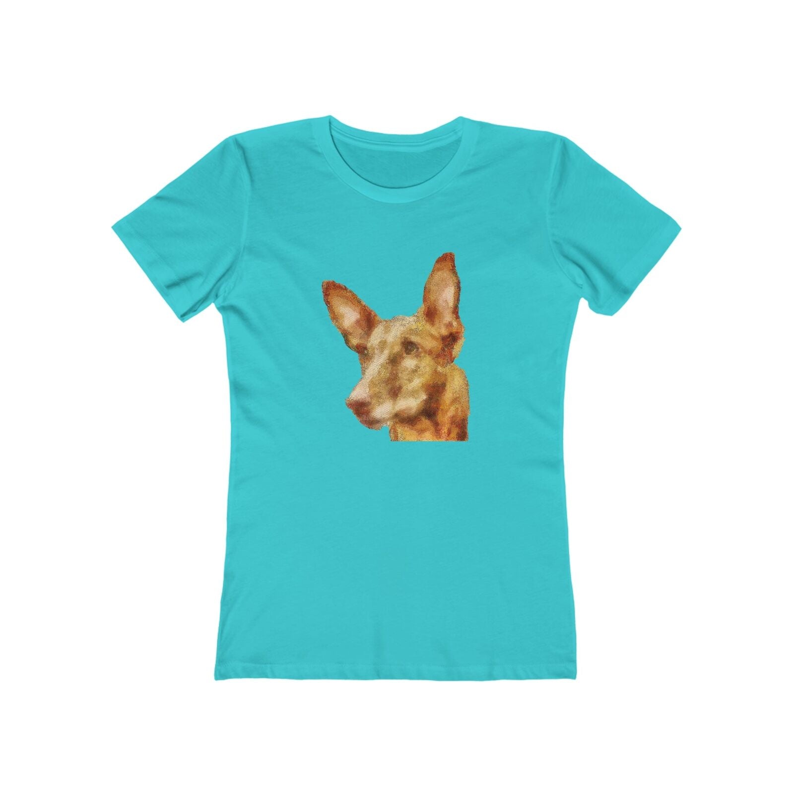 Egyptian Pharaoh Hound - Women's Slim Fit Ringspun Cotton T-Shirt (Colors: Solid Tahiti Blue)