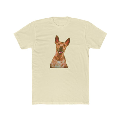 Peruvian Inca Orchid Men's Fitted Cotton Crew Tee (Color: Solid Natural)