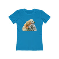 Yellow Labrador Retriever - Women's Slim Fit Ringspun Cotton T-Shirt (Colors: Solid Turquoise)
