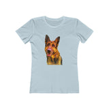 German Shepherd 'Bayli' - Women's Slim Fit Ringspun Cotton T-Shirt (Colors: Solid Light Blue)
