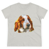 Irish Red & White Setter  Women's Midweight Cotton Tee (Color: Ash)