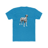 Great Dane 'Zeus' Men's Fitted Cotton Crew Tee (Color: Solid Turquoise)