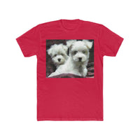 Maltese - Men's Fitted Cotton Crew Tee (Color: Solid Red)