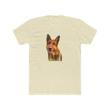 German Shepherd 'Bayli' Men's Fitted Cotton Crew Tee (Color: Solid Natural)