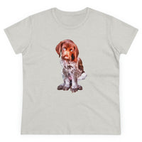 German Shorthaired Pointer "Benny" Women's Midweight Cotton Tee (Color: Ash)