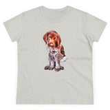German Shorthaired Pointer "Benny" Women's Midweight Cotton Tee (Color: Ash)