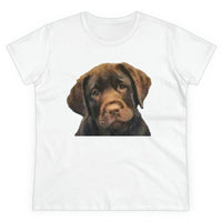Chocolate Labrador  Puppy ' Chocolate Lab'  Women's Midweight Cotton T (Color: White)