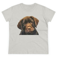 Chocolate Labrador  Puppy ' Chocolate Lab'  Women's Midweight Cotton T (Color: Ash)