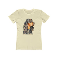 Gordon Setter 'Angus' Women's Slim Fit Ringspun Cotton T-Shirt (Colors: Solid Natural)