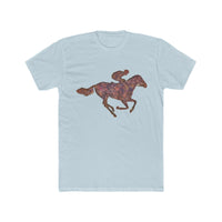 Race Horse - Men's Fitted Cotton Crew Tee (Color: Solid Light Blue)