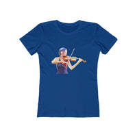 Violin 'The Bowist' - Women's Slim Fit Ringspun Cotton T-Shirt (Colors: Solid Royal)