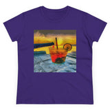 Sifnos Happy Hour - Women's Midweight Cotton Tee (Color: Purple)