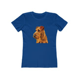 Irish Terrier 'Jocko' Women's Slim Fit Ringspun Cotton T-Shirt (Colors: Solid Royal)