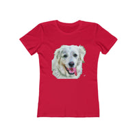 Great Pyrenees  Women's Slim Fit Ringspun Cotton T-Shirt (Colors: Solid Red)