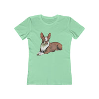 Boston Terrier 'Seely' - Women's Slim Fit Ringspun Cotton T-Shirt (Colors: Solid Mint)