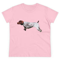 German Shorthaired Pointer 'On Point' Women's Midweight Cotton Tee (Color: Light Pink)