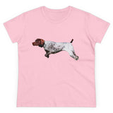 German Shorthaired Pointer 'On Point' Women's Midweight Cotton Tee (Color: Light Pink)