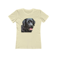Labrador Retriever 'Rizzo' Women's Slim Fit Ringspun Cotton T-Shirt (Colors: Solid Natural)