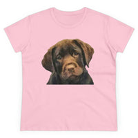 Chocolate Labrador  Puppy ' Chocolate Lab'  Women's Midweight Cotton T (Color: Light Pink)