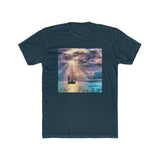 Greek Islands - Aegean Enchantment - Men's Fitted Cotton Crew Tee (Color: Solid Midnight Navy)