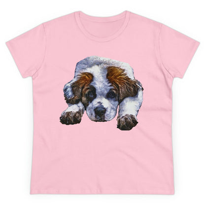 St. Bernard 'SonTuc' Women's Midweight Cotton Tee (Color: Light Pink)